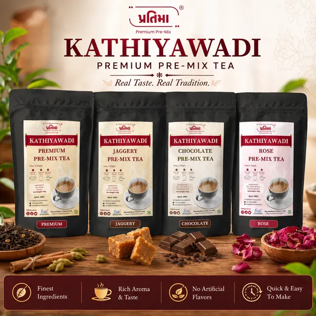 Pratima Kathiyawadi chai pre-mix trial pack for 1 litre milk — family-size sample