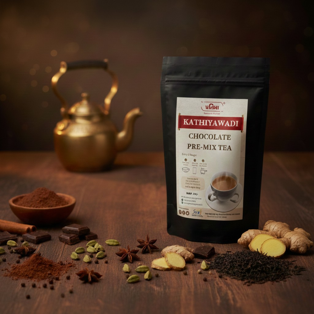 Kathiyawadi Chocolate Tea Pre-Mix – For 1 Liter Milk